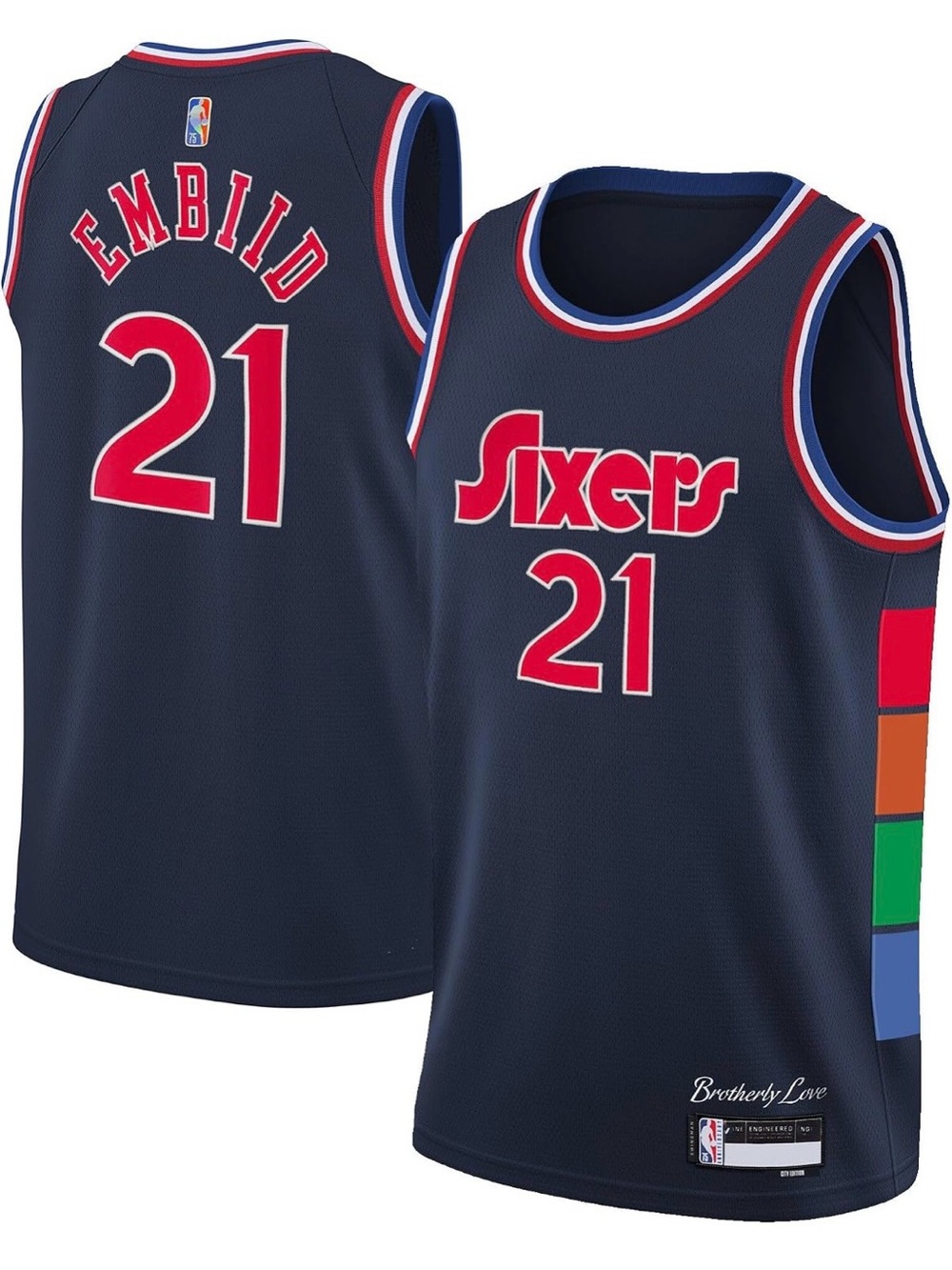 NWT- Outerstuff Joel Embiid Philadelphia 76ers Navy #21  Swingman Jersey
